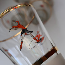 Load image into Gallery viewer, 1950s. Set of FIVE Good Quality Tall Schooners or Beer Glasses with Skaters
