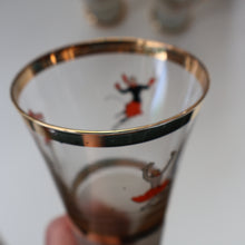 Load image into Gallery viewer, 1950s. Set of FIVE Good Quality Tall Schooners or Beer Glasses with Skaters
