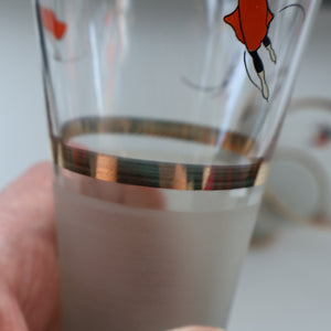 1950s. Set of FIVE Good Quality Tall Schooners or Beer Glasses with Skaters