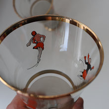 Load image into Gallery viewer, 1950s. Set of FIVE Good Quality Tall Schooners or Beer Glasses with Skaters
