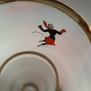 1950s. Set of FIVE Good Quality Tall Schooners or Beer Glasses with Skaters
