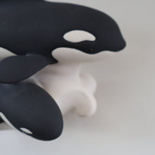Load image into Gallery viewer, Vintage 1970s Scottish HIGHBANK PORCELAIN (Lochgilphead). Pair of Orcas or Killer Whales

