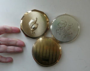 THREE Lovely Vintage Compacts. All 1960s Powder Compacts by Stratton