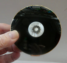 Load image into Gallery viewer, Vintage 1960s POWDER COMPACT with Black Enamel Top &amp; Silver Marcasite Decoration
