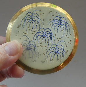 1960s Vintage Enamel Power Compact with  Fireworks Pattern