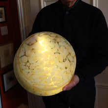 Load image into Gallery viewer, 1940s Glass Hanging Goldfish Bowl or Flycatcher Lampshade. Mottled Marble Effect
