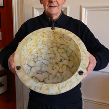 Load image into Gallery viewer, 1940s Glass Hanging Goldfish Bowl or Flycatcher Lampshade. Mottled Marble Effect
