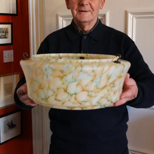 Load image into Gallery viewer, 1940s Glass Hanging Goldfish Bowl or Flycatcher Lampshade. Mottled Marble Effect

