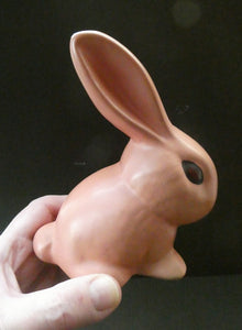 Vintage 1940s SYLVAC STYLE Bubblegum Pink Snub Nose Bunny Rabbit. 5 inches