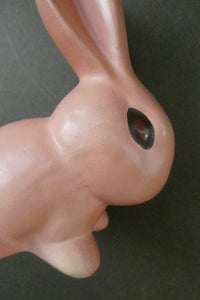 Vintage 1940s SYLVAC STYLE Bubblegum Pink Snub Nose Bunny Rabbit. 5 inches