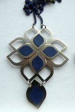 Load image into Gallery viewer, Vintage Hagar Satan Stainless Steet and Blue Rubber Necklace  BOXED
