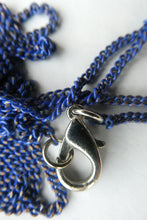 Load image into Gallery viewer, Vintage Hagar Satan Stainless Steel and Blue Rubber Necklace  BOXED
