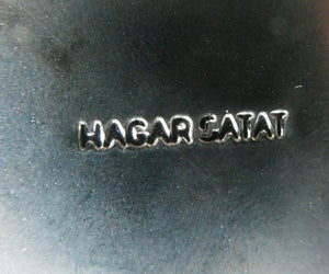 Vintage Hagar Satan Stainless Steel and Blue Rubber Necklace  BOXED