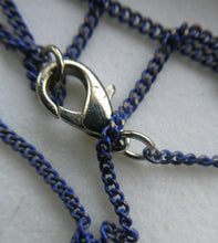 Load image into Gallery viewer, Vintage Hagar Satan Stainless Steel and Blue Rubber Necklace  BOXED
