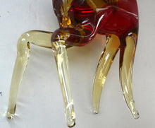 Load image into Gallery viewer, 1950s Murano Sommerso Glass Reindeer / Deer in Red, Yellow and Blue. 10 1/2 inches
