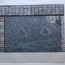 Load image into Gallery viewer, SCOTTISH ART. Woodcut. Temple Garden on a Rainy Day, Kyoto (1989) by John Houston (1930 - 2008)
