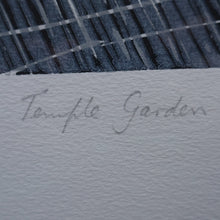 Load image into Gallery viewer, SCOTTISH ART. Woodcut. Temple Garden on a Rainy Day, Kyoto (1989) by John Houston (1930 - 2008)
