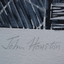 Load image into Gallery viewer, SCOTTISH ART. Woodcut. Temple Garden on a Rainy Day, Kyoto (1989) by John Houston (1930 - 2008)
