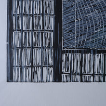 Load image into Gallery viewer, SCOTTISH ART. Woodcut. Temple Garden on a Rainy Day, Kyoto (1989) by John Houston (1930 - 2008)
