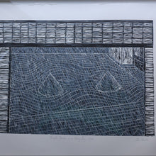 Load image into Gallery viewer, SCOTTISH ART. Woodcut. Temple Garden on a Rainy Day, Kyoto (1989) by John Houston (1930 - 2008)
