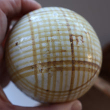 Load image into Gallery viewer, SINGLE Scottish Victorian Ceramic Carpet Bowl. Yellow Check Pattern 
