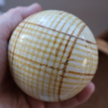Load image into Gallery viewer, SINGLE Scottish Victorian Ceramic Carpet Bowl. Yellow Check Pattern 
