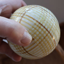 Load image into Gallery viewer, SINGLE Scottish Victorian Ceramic Carpet Bowl. Yellow Check Pattern 
