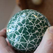 Load image into Gallery viewer, SINGLE Scottish Victorian Ceramic Carpet Bowl. Dark Green Floral Pattern
