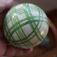 Load image into Gallery viewer, SINGLE Scottish Victorian Ceramic Carpet Bowl. Light Green Check Pattern

