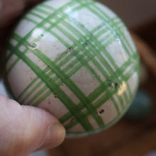 Load image into Gallery viewer, SINGLE Scottish Victorian Ceramic Carpet Bowl. Light Green Check Pattern
