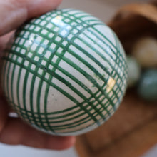 Load image into Gallery viewer, SINGLE Scottish Victorian Ceramic Carpet Bowl. Dark Green Check Pattern

