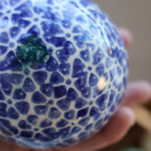 Load image into Gallery viewer, SINGLE Scottish Victorian Ceramic Carpet Bowl. Dark Blue Floral Pattern 
