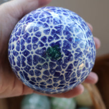 Load image into Gallery viewer, SINGLE Scottish Victorian Ceramic Carpet Bowl. Dark Blue Floral Pattern 
