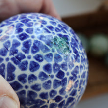 Load image into Gallery viewer, SINGLE Scottish Victorian Ceramic Carpet Bowl. Dark Blue Floral Pattern 
