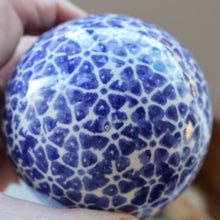Load image into Gallery viewer, SINGLE Scottish Victorian Ceramic Carpet Bowl. Dark Blue Floral Pattern 

