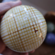Load image into Gallery viewer, SINGLE Scottish Victorian Ceramic Carpet Bowl. Yellow Check Pattern 

