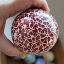 Load image into Gallery viewer, SINGLE Scottish Victorian Ceramic Carpet Bowl. Dark Red Floral Pattern

