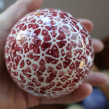 Load image into Gallery viewer, SINGLE Scottish Victorian Ceramic Carpet Bowl. Dark Red Floral Pattern
