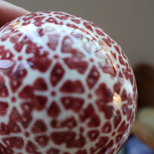 Load image into Gallery viewer, SINGLE Scottish Victorian Ceramic Carpet Bowl. Dark Red Floral Pattern
