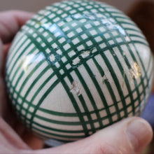 Load image into Gallery viewer, SINGLE Scottish Victorian Ceramic Carpet Bowl. Dark Green Check Pattern
