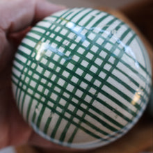 Load image into Gallery viewer, SINGLE Scottish Victorian Ceramic Carpet Bowl. Dark Green Check Pattern
