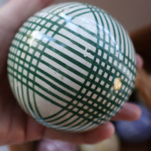 Load image into Gallery viewer, SINGLE Scottish Victorian Ceramic Carpet Bowl. Dark Green Check Pattern
