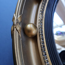 Load image into Gallery viewer, VINTAGE Regency Style Round Convex Wall Mirror - with Gold Wooden Frame Embellished with Balls
