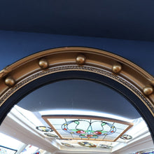 Load image into Gallery viewer, VINTAGE Regency Style Round Convex Wall Mirror - with Gold Wooden Frame Embellished with Balls
