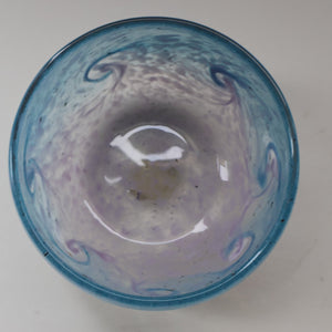 C/ Fabulous Little X ZA Shape Antique Scottish Monart Glass Bowl. With Original Paper Label on the Base 