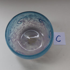 C/ Fabulous Little X ZA Shape Antique Scottish Monart Glass Bowl. With Original Paper Label on the Base 