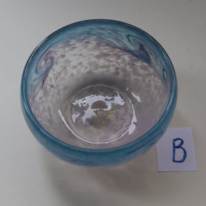 B/ Fabulous Little X ZA Shape Antique Scottish Monart Glass Bowl. With Original Paper Label on the Base 