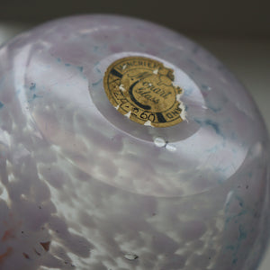 B/ Fabulous Little X ZA Shape Antique Scottish Monart Glass Bowl. With Original Paper Label on the Base 