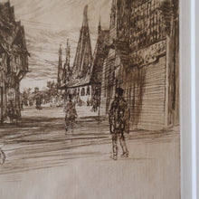 Load image into Gallery viewer, SCOTTISH ART. Sir Muirhead Bone (1876 - 1953). Glasgow International Exhibition 1901. Evening in Little Russia. Signed in the plate
