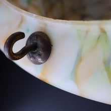 Load image into Gallery viewer, 1940s Glass Hanging Goldfish Bowl or Flycatcher Lampshade. Mottled Marble Effect
